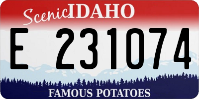 ID license plate E231074