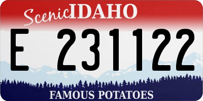 ID license plate E231122