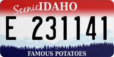 ID license plate E231141