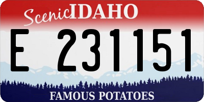 ID license plate E231151