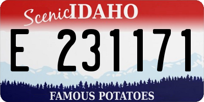 ID license plate E231171