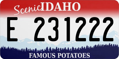 ID license plate E231222