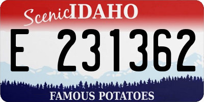 ID license plate E231362