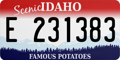 ID license plate E231383