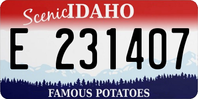ID license plate E231407