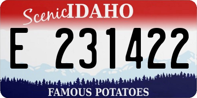ID license plate E231422
