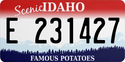 ID license plate E231427