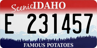 ID license plate E231457