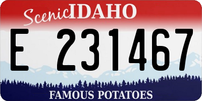 ID license plate E231467