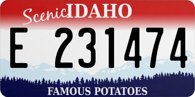 ID license plate E231474