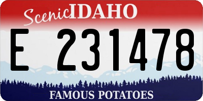ID license plate E231478