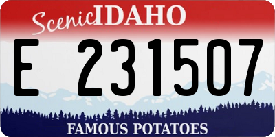 ID license plate E231507