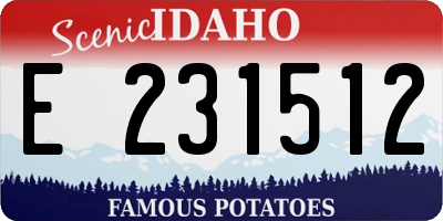ID license plate E231512