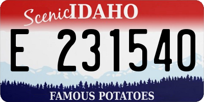 ID license plate E231540