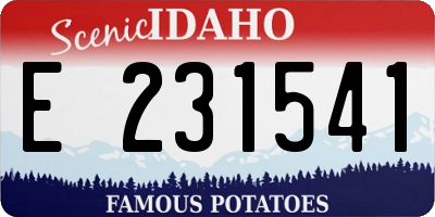ID license plate E231541