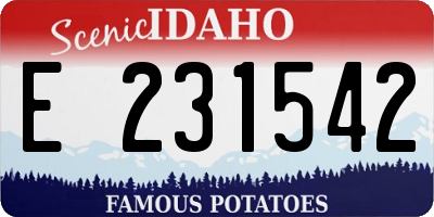 ID license plate E231542