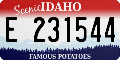 ID license plate E231544