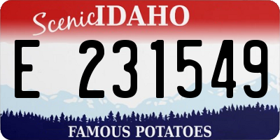 ID license plate E231549