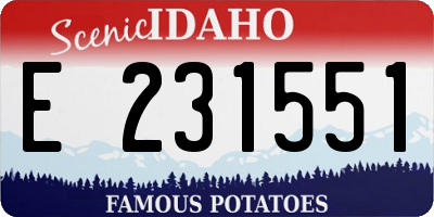 ID license plate E231551