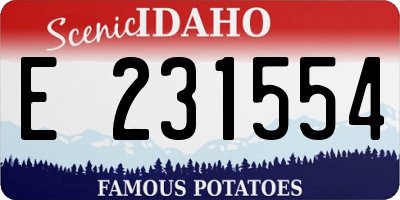ID license plate E231554