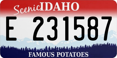 ID license plate E231587