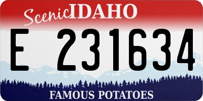 ID license plate E231634