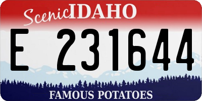 ID license plate E231644