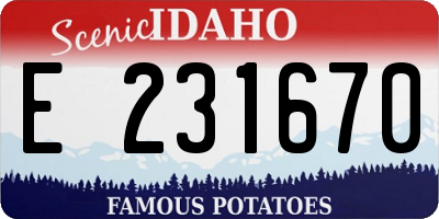 ID license plate E231670