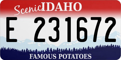 ID license plate E231672