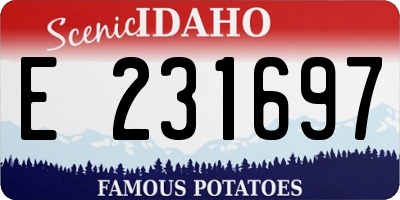 ID license plate E231697