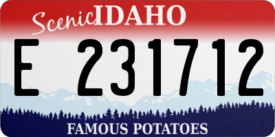 ID license plate E231712