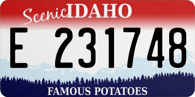 ID license plate E231748