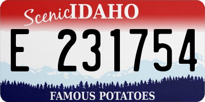 ID license plate E231754