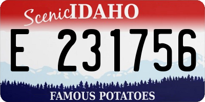 ID license plate E231756