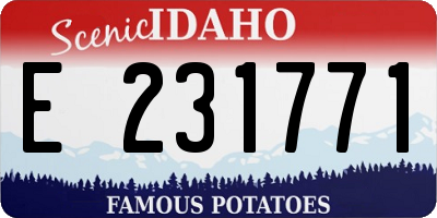 ID license plate E231771