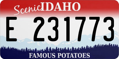 ID license plate E231773