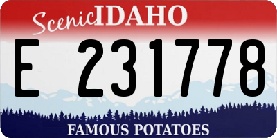 ID license plate E231778