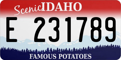ID license plate E231789
