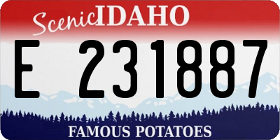 ID license plate E231887