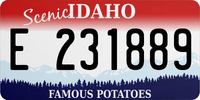 ID license plate E231889