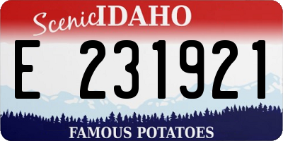 ID license plate E231921