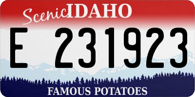 ID license plate E231923