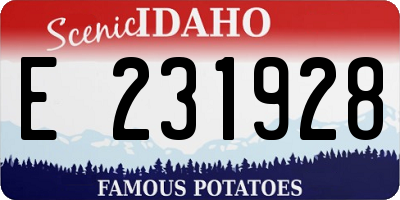 ID license plate E231928
