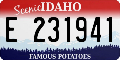 ID license plate E231941