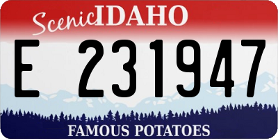 ID license plate E231947