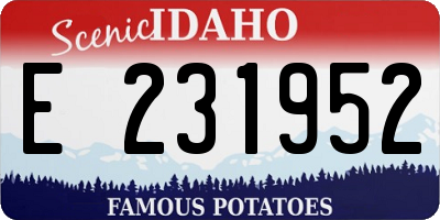 ID license plate E231952