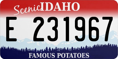 ID license plate E231967