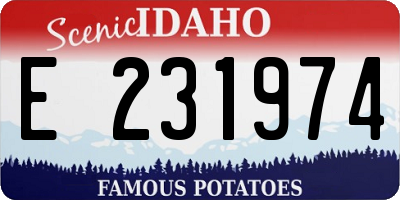 ID license plate E231974