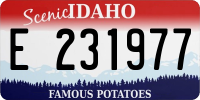 ID license plate E231977