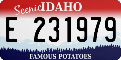 ID license plate E231979